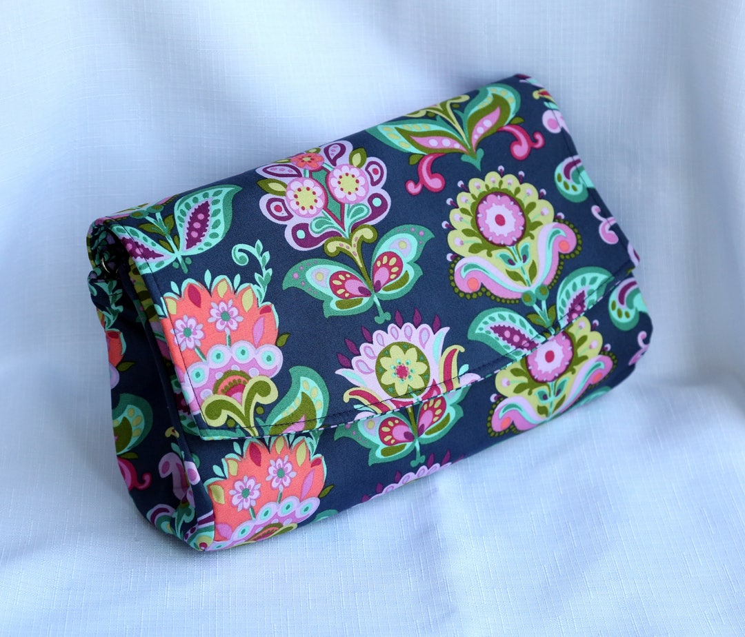 Convertible Clutch Purse Amy Butler Bright Heart Bag Etsy