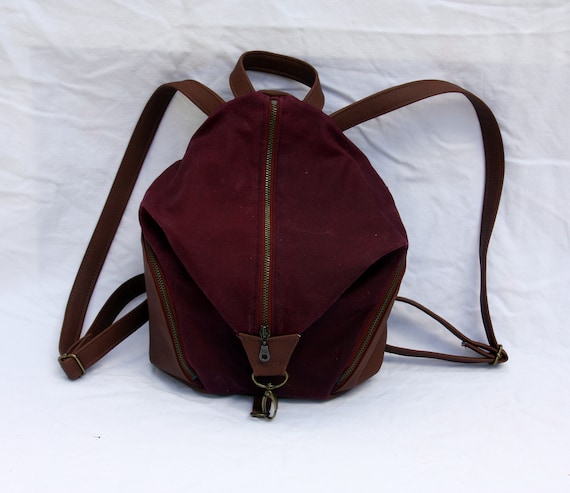canvas mini backpack purse pattern LindSport PAPER (includes video!) 3-Piece Convertible Backpack Purse Volume_≥60L Primary colour:Brown