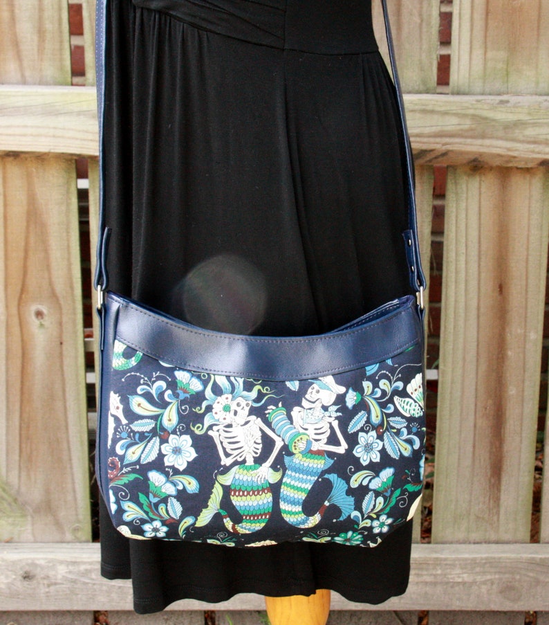 Navy Blue Mermaid Skeleton Bag image 7