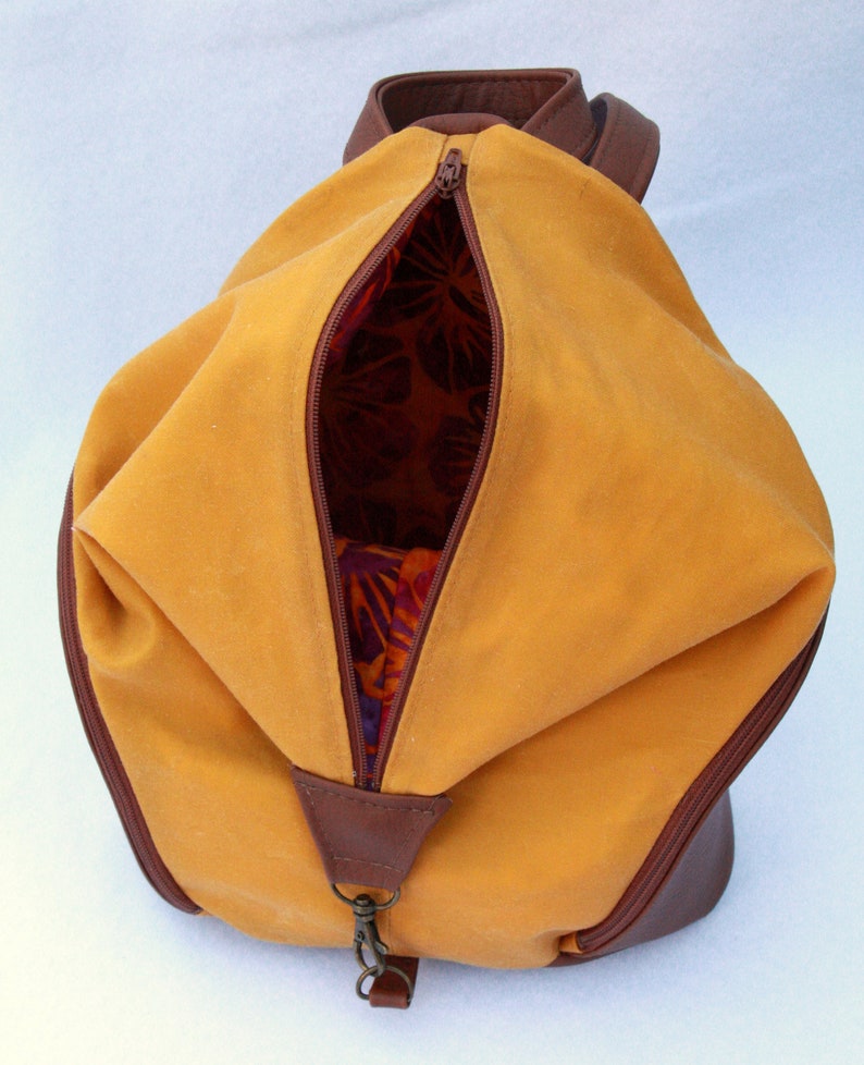 Yellow Waxed Canvas Backpack Denver Mini Backpack Etsy