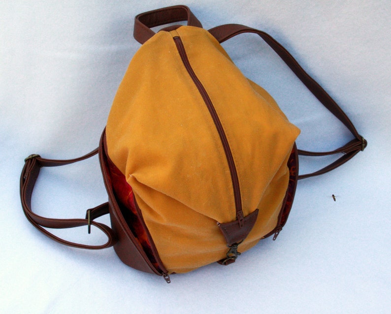 Yellow Waxed Canvas Backpack Denver Mini Backpack Etsy