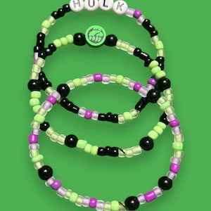 Bruce Banner/Hulk Inspired Beaded Bracelet Set of 3