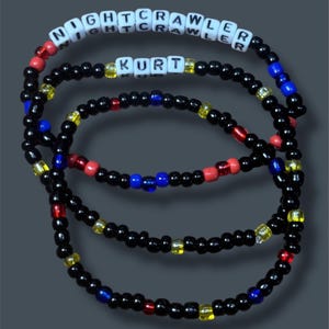Kurt Wagner/Nightcrawler Inspired Beaded Bracelet Set of 3