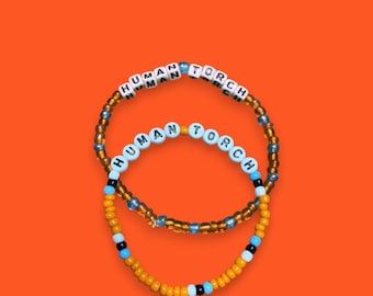 Op Johnny Storm/Human Torch geïnspireerde kralenarmband