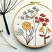 Wild flowers Embroidery kit.Botanical hoop art.Beginner embroidery kit.Autumn Fall Embroidery pattern.Adult Craft kit. Gift. Floral pattern