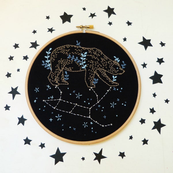 Constellation Beginner Embroidery kit. Ursa Major. Great Bear. Hoop Art. DIY Gift. Astronomy. Star gazer . Big Dipper. Celestial Craft Kit