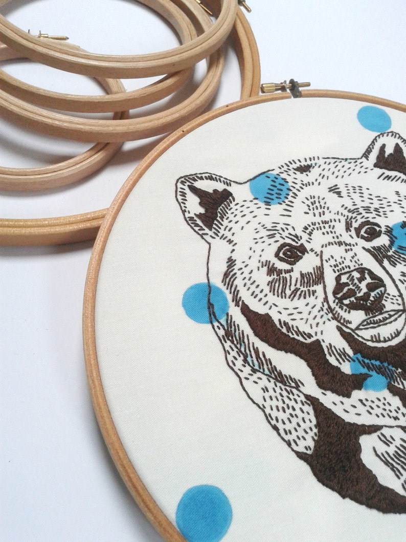 Bear. Embroidery pattern pdf. Hand embroidery design. DIY wall Etsy