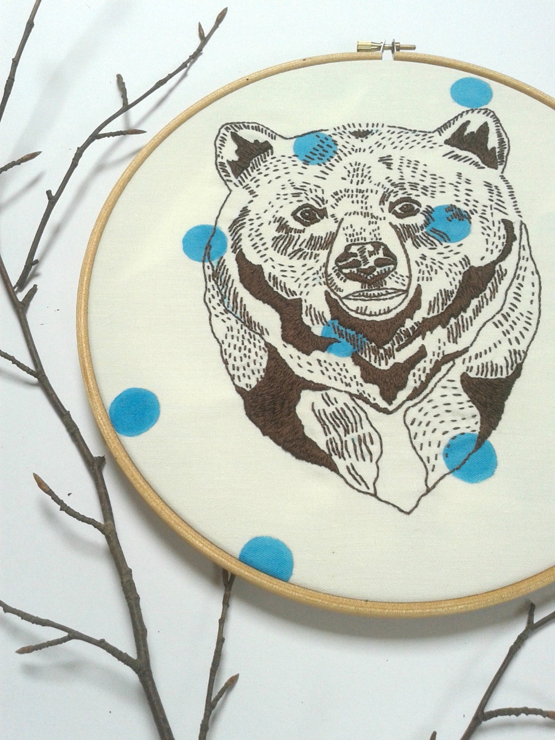 Bear. Embroidery pattern pdf. Hand embroidery design. DIY wall Etsy