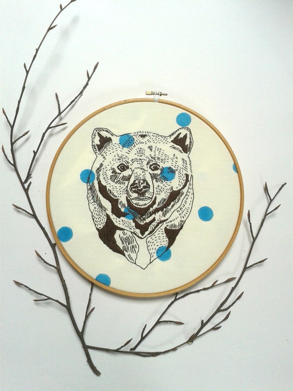 Bear. Embroidery pattern pdf. Hand embroidery design. DIY wall | Etsy