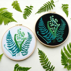Ferns Embroidery Pattern PDF. Botanical Embroidery Digital download.
