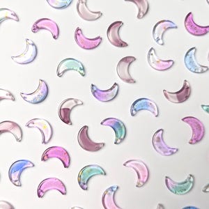 10 perline di vetro a forma di mezzaluna, stile fairycore, accessori per la creazione di gioielli fantasiosi