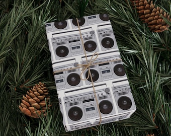 Retro Boombox Wrapping Paper: 80s 90s Nostalgic Gift Wrap