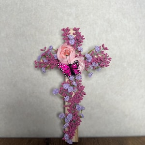 Custom Floral Cross for Nursery, Home decor & Gifts