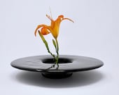 Ikebana Vase, Japanese Vase, Glass Vase, Fused Glass, Ikebana Flower Vase, Glass Art Vase, Wedding Gift, Platter Glass, Floral Arrangements