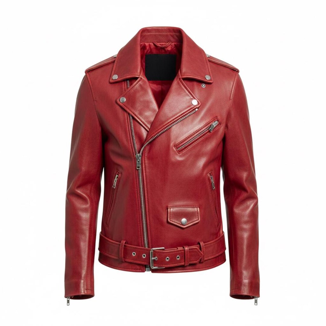 Handmade Men's Red Leather Motorcycle Jacket, Biker Jacket Men Etsy — free download