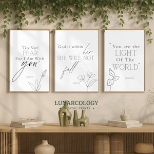 Bible Verse Wall Art Set – Volume 1 | 6 Christian Printable Posters | Scripture Printables | Digital Download | Inspirational Bible Verses
