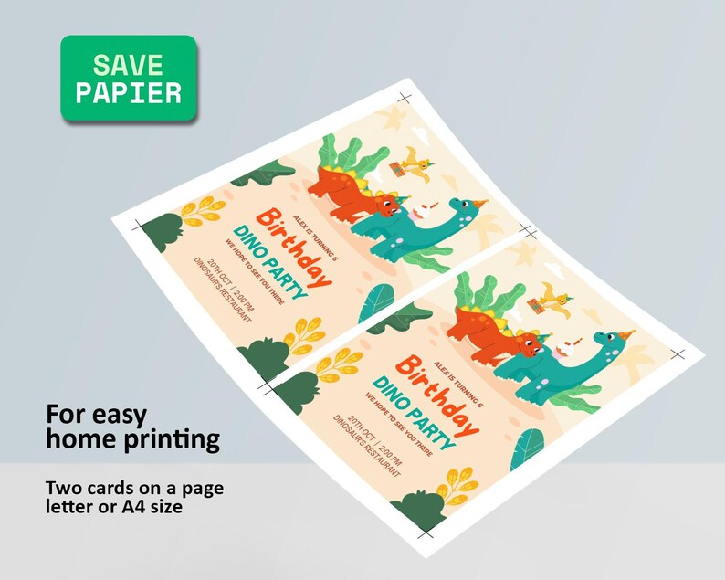Editable Dino Birthday Invitation Template | Dinosaur Theme | Canva ...