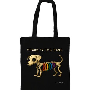 Voodoo Dashhund Regenbogen Rippen | Pride Bag for Life - Lange Henkel | Stolz auf die Knochen von VXXDXXZ