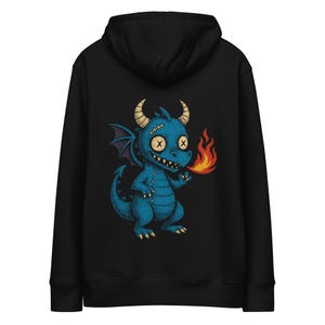 プレミアムパーカー - ブードゥードラゴンパーカー | 火を吐くゴシックモンスタースウェットシャツ - ユニセックスエッセンシャルエコパーカー