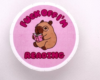 Sassy Capybara Reading Sticker: Funny Book Lover Vinyl Decal