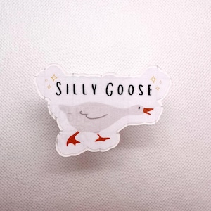 Funny Silly Goose Sticker: Waterproof Vinyl Decal for Laptop or Water Bottle