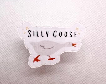 Funny Silly Goose Sticker: Waterproof Vinyl Decal for Laptop or Water Bottle