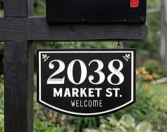 Mailbox House Number Sign – Classic curbside address Plaque – Weatherproof