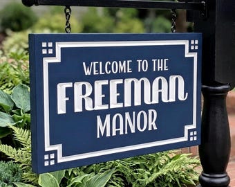 Retro House Name Sign: Weatherproof