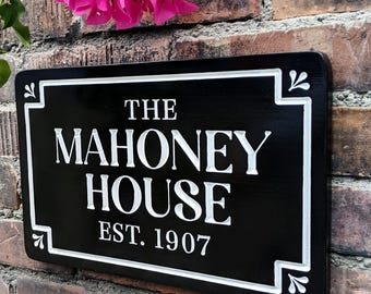 Custom Modern House Number Sign: Hand-Carved PVC Entrance Plaque