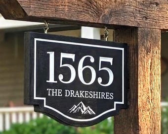 Mailbox House Number sign with bottom design – Classic curbside address Plaque – Weatherproof
