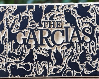 Olinala Inspired Carved Mexican Folk Art, House Number or Name Sign:  weatherproof