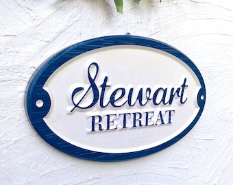 Raised lettering plaque, beach weatherproof sign