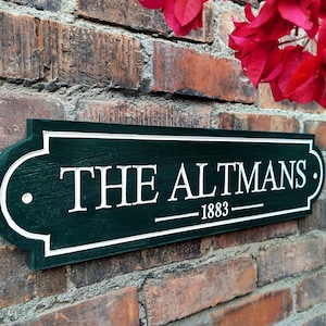 Custom Family Name Sign: Wide Horizontal PVC House Plaque