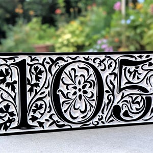 Gothic House Number Sign: Medieval Style Address Plaque, Weatherproof PVC