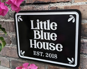 Custom House Number Sign: Hand-Carved PVC Entrance Plaque