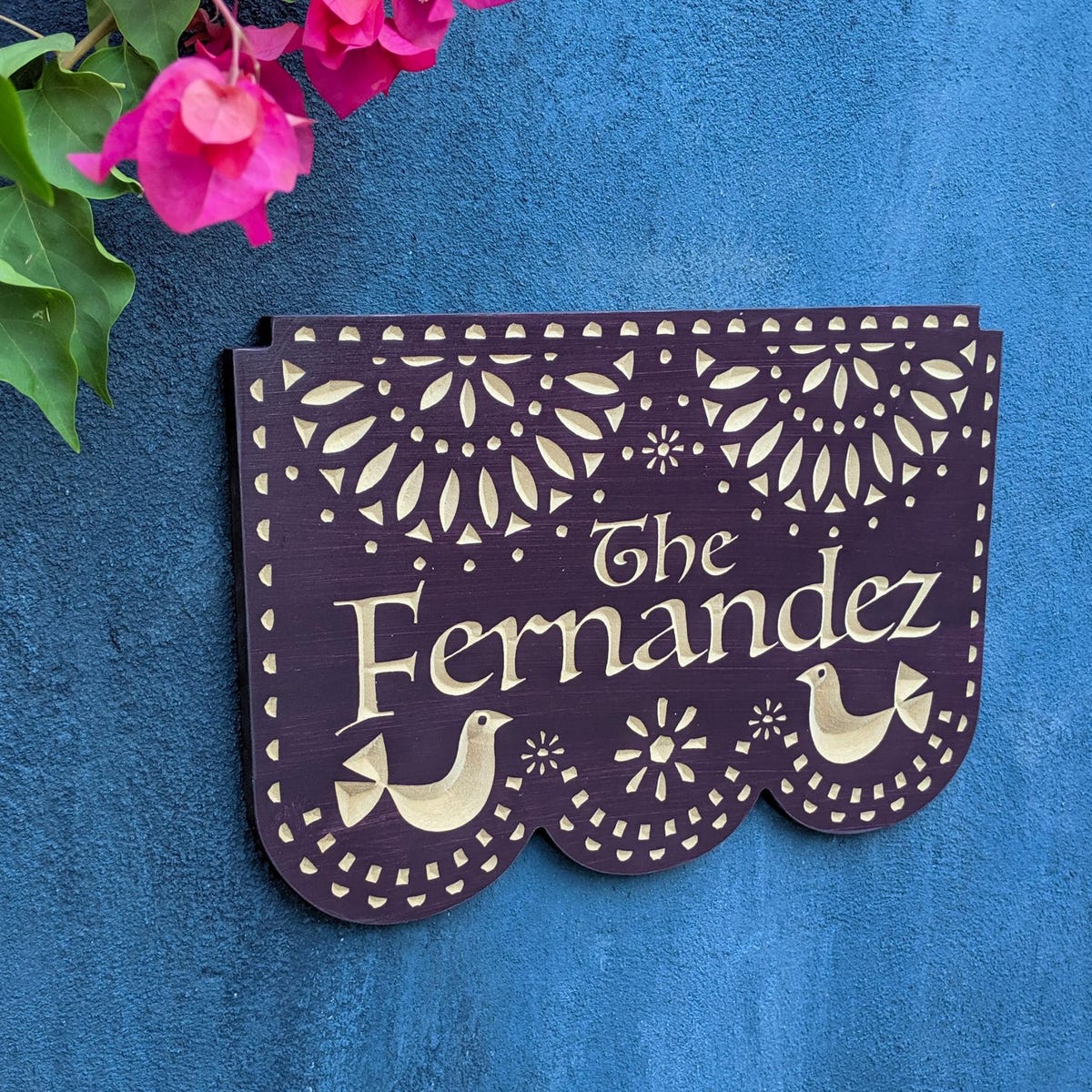 Personalized MDF Papel Picado Plaque: Engraved Family Name, Mexican Decor - Etsy