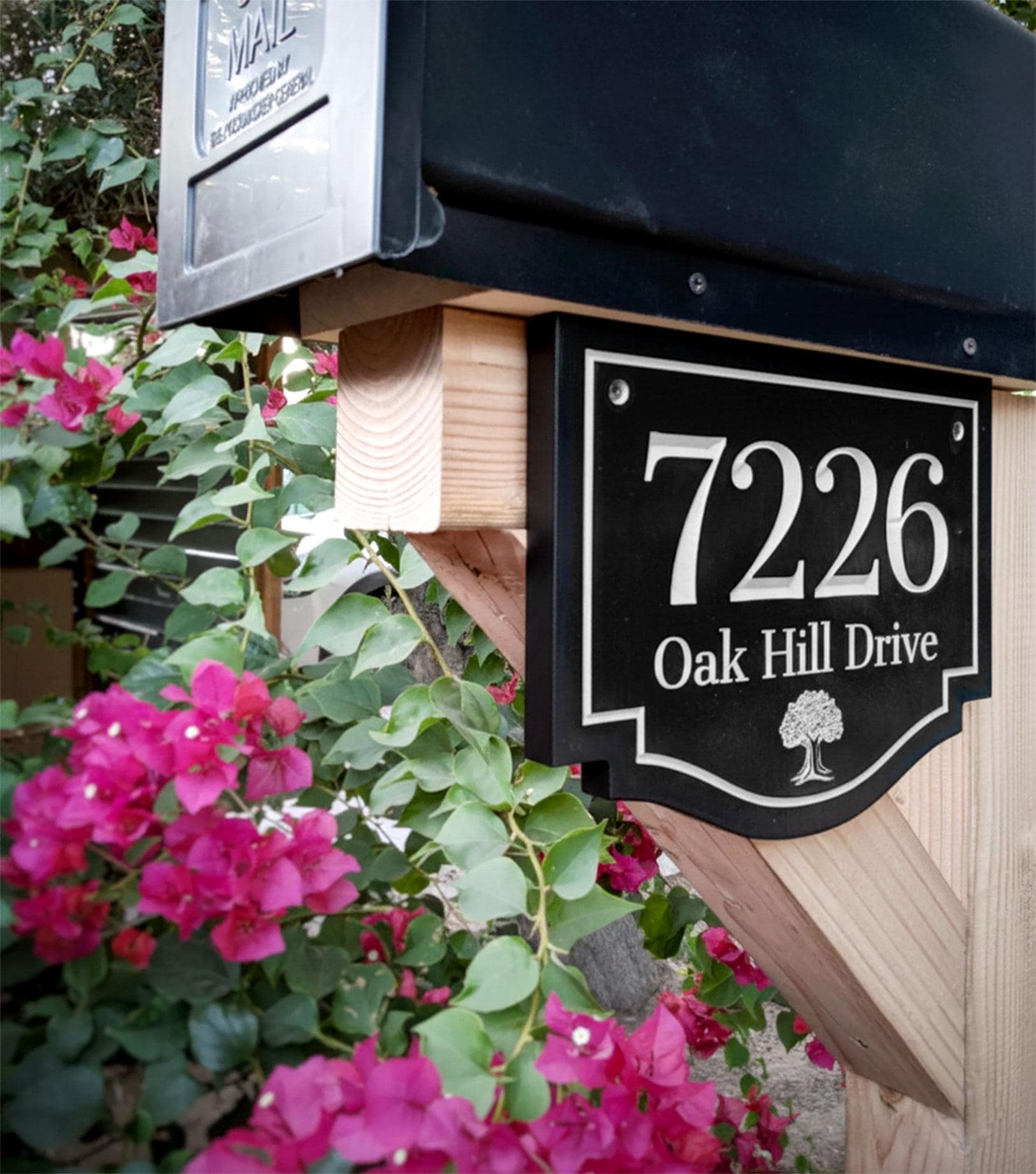 Mailbox Signs Mailbox House Number Sign With Bottom Design – Classic Curbside Address ...