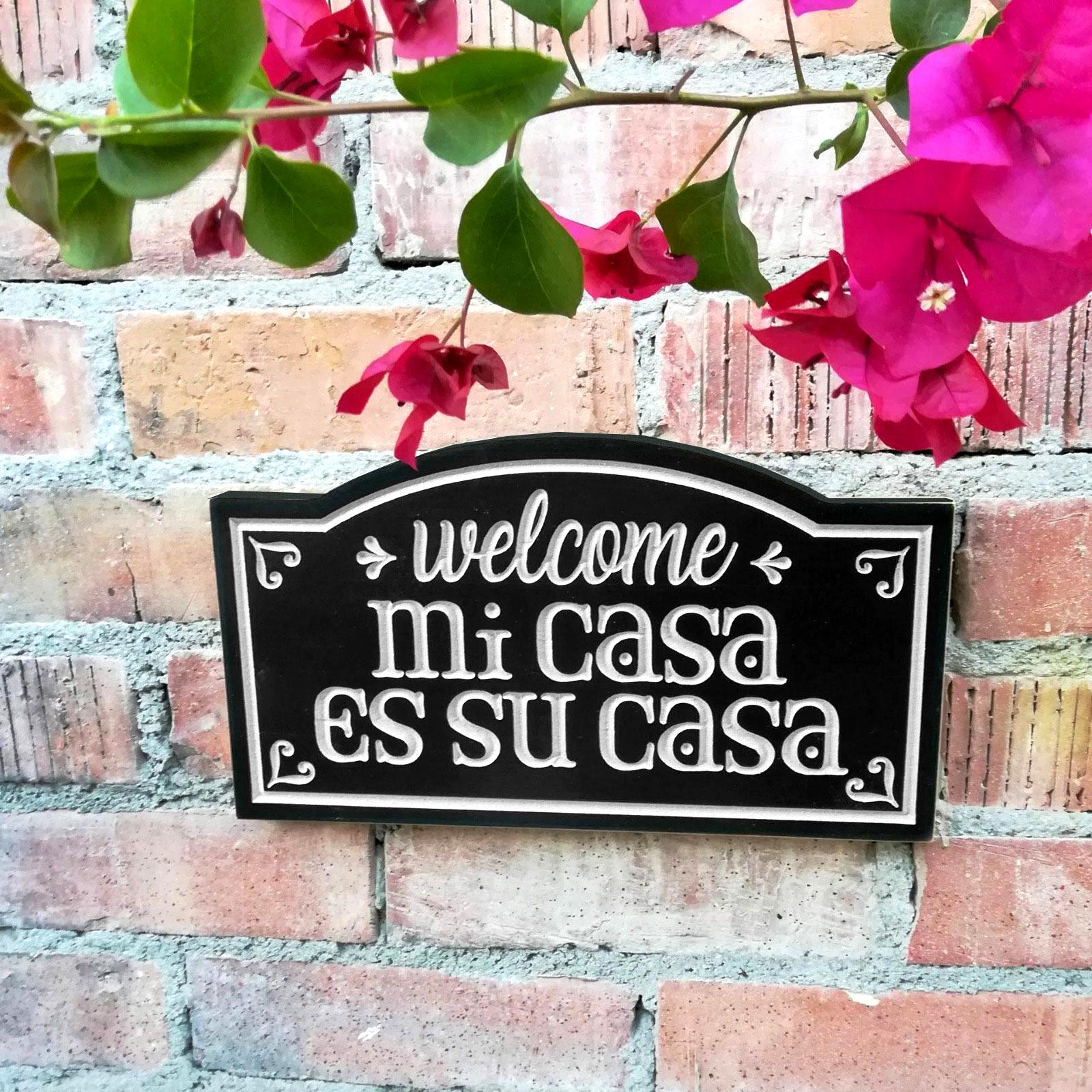 Plaque Murale Personnalisée Welcome Home – Drapeau Mexicain – Alu Bouclier