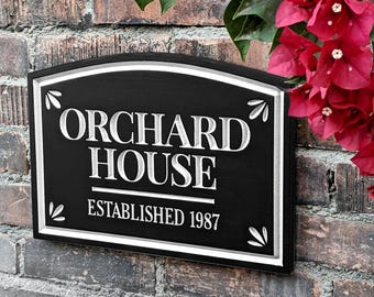 PVC Home Name Sign: Classic and Elegant Family Name Plaque, Weatherproof