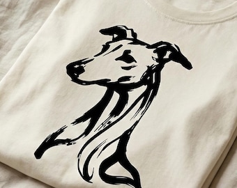 Greyhound Line Art, Minimalist Ink Drawing (Digital Download)