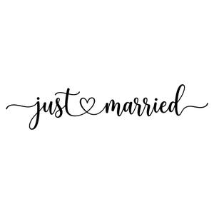 Arquivo de corte SVG recém-casado com detalhes de coração, Casamento SVG, lua de mel SVG, png, eps, dxf
