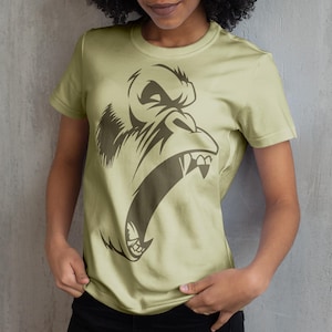Angry Gorilla T-Shirt Design: Vector Clipart for Cricut, Sublimation (Digital Download)