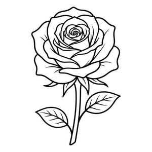 Ros SVG kontur PNG linjeteckningar vektor svartvitt för Cricut Minimalist