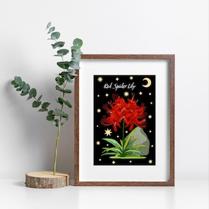 Red Spider Lily Art Pair | Printable Wall Art