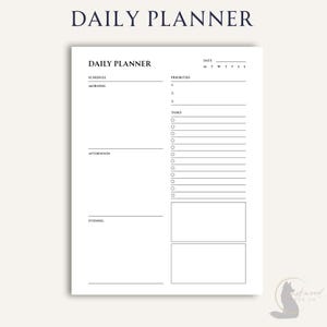 Printable Daily Planner | Task List | Daily Schedule | Instant Download