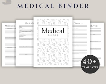 Printable Medical Planner | Health Tracker, Medication Log, Appointment Sheets & Symptom Tracker | Health Binder PDF | Instant Download