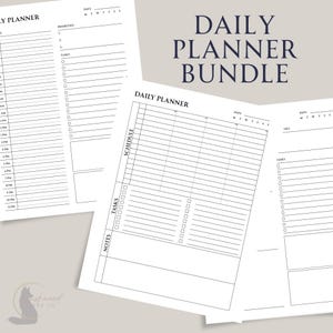 Printable Daily Planner Bundle | Productivity Planner PDF | Task List | Daily Schedule | Instant Download
