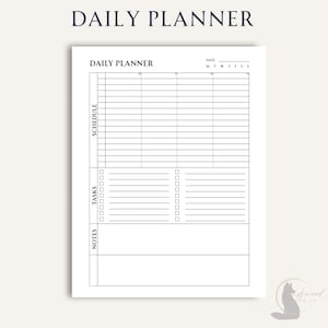 Printable Daily Planner | Task List | Daily Schedule | Instant Download