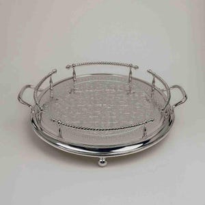 Handmade Vintage Moroccan Round Brass Tea Tray – Handcrafted Moroccan Tea Serving Tray or Brass Table – Traditional Moroccan Tea Table Decor