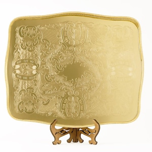 Handmade Vintage Moroccan Brass Tea Tray – Handcrafted Moroccan Tea Serving Tray or Brass Table – Traditional Moroccan Tea Table Decor